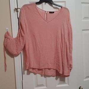 Jessica Simpson Blush and White stripe Shirt